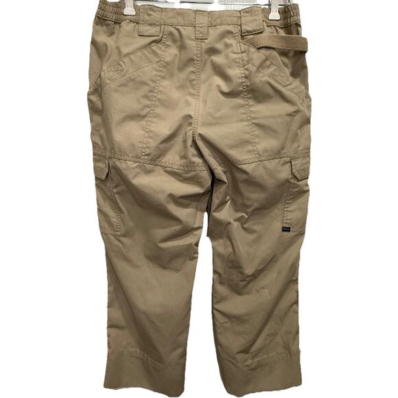 5.11 Tactical Women’s Sz 12 Khaki Defender Cargo Cropped Pants Utility Outdoors - Picture 2 of 13